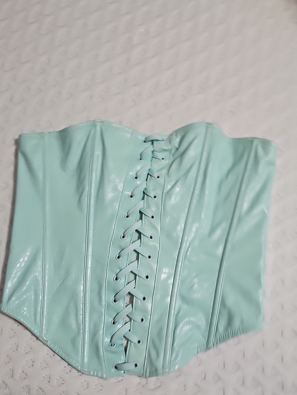 Fenty Mint Lace-Up Vinyl Corset